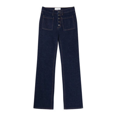 Image of Hoge Taille Jeans met Oversize Zakken Munthe , Blue , Dames