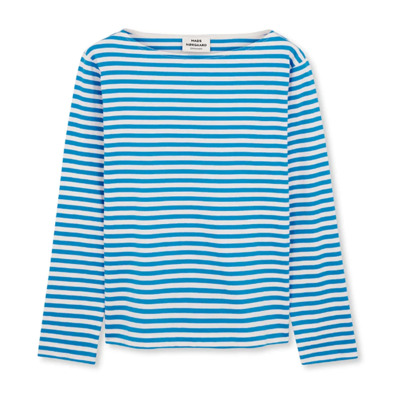 Image of Zachte Single Zijden Tops T-Shirts, Blauw Mads Nørgaard , Blue , Dames