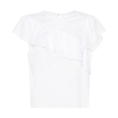 Image of Witte Biologisch Katoenen Gerimpelde T-shirt Isabel Marant Étoile , White , Dames