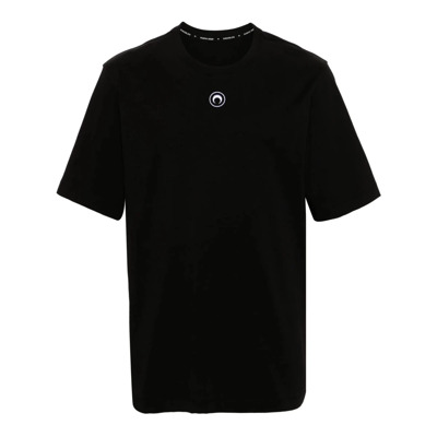 Image of Zwarte Crescent Moon Katoenen T-shirt Marine Serre , Black , Heren