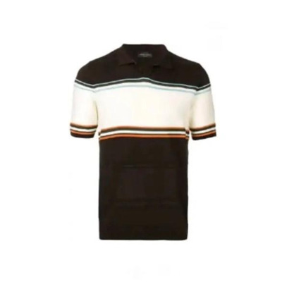 Striped Short Sleeve Polo Shirt Roberto Collina