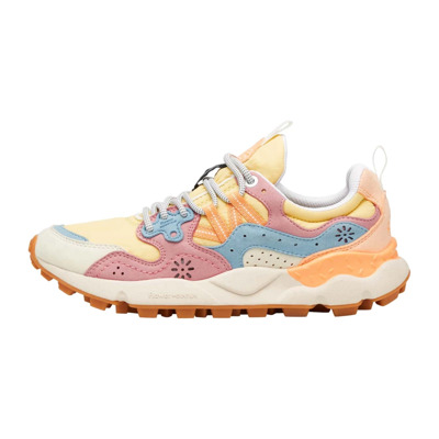 Image of Faux leather and technical fabric sneakers Yamano 3 Woman Kaiso Flower Mountain , Multicolor , Dames