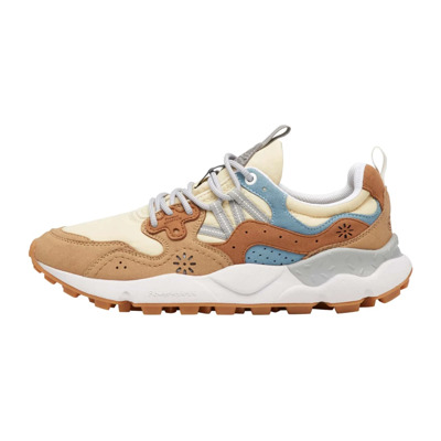Image of Faux leather and technical fabric sneakers Yamano 3 UNI Kaiso Flower Mountain , Beige , Unisex