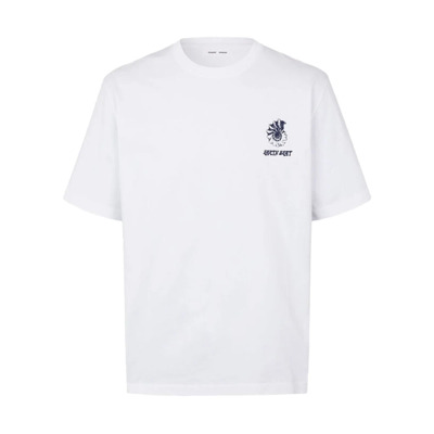 Image of Bedrukt Oversized Unisex T-shirt met Korte Mouwen Samsøe Samsøe , White , Heren