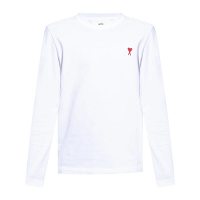 Image of T-shirt with long sleeves Ami Paris , White , Heren