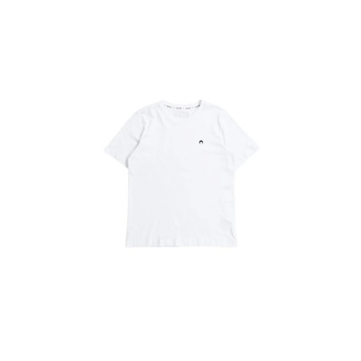 Image of Biologisch Katoenen Maan Logo T-Shirt Marine Serre , White , Heren