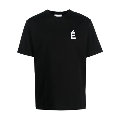 Image of Biologisch Katoenen Logo Print T-shirt Études , Black , Heren