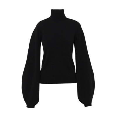 Image of Gebreide kleding, Gezellige en Stijlvolle Hoge Hals Jersey Coltrui Chloé , Black , Dames