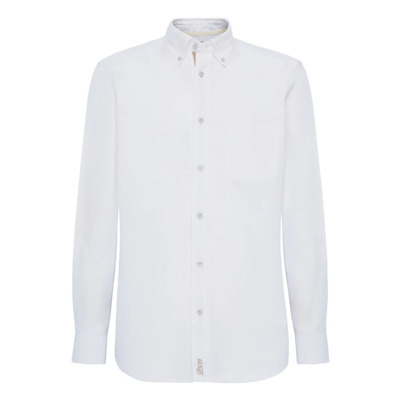 Image of Regular Fit Biologisch Oxford Katoenen Overhemd Boggi Milano , White , Heren