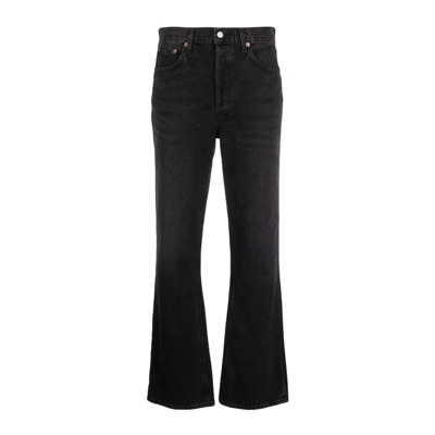 Image of Zwarte straight-leg denim jeans Agolde , Black , Dames