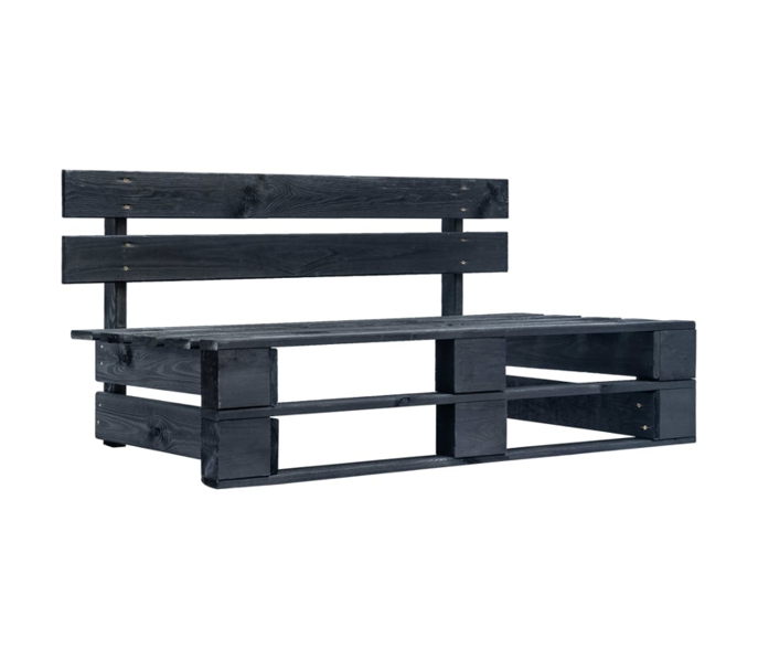 Canapea 2 locuri de exterior/gradina cu perne, vidaXL, Paleti, 110 x 66 x 65 cm, Negru/Rosu 3