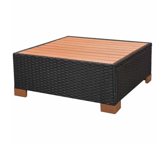 Set mobilier gradina/terasa/exterior 7 piese, vidaXL, PVC, 69,5 x 69,5 x 57,5 cm, Negru/Maro 11