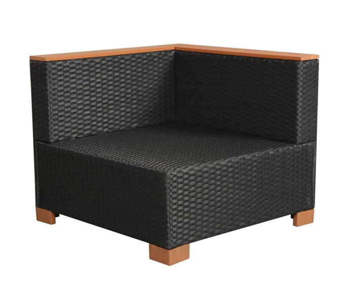 Set mobilier gradina/terasa/exterior 7 piese, vidaXL, PVC, 69,5 x 69,5 x 57,5 cm, Negru/Maro 8