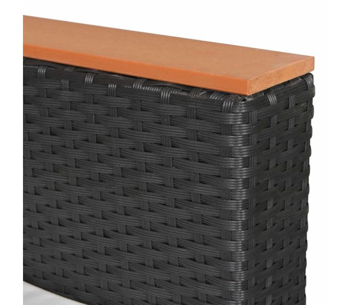 Set mobilier gradina/terasa/exterior 9 piese, vidaXL, Ratan, 69,5 x 69,5 x 57,5 cm, Negru/Maro 11