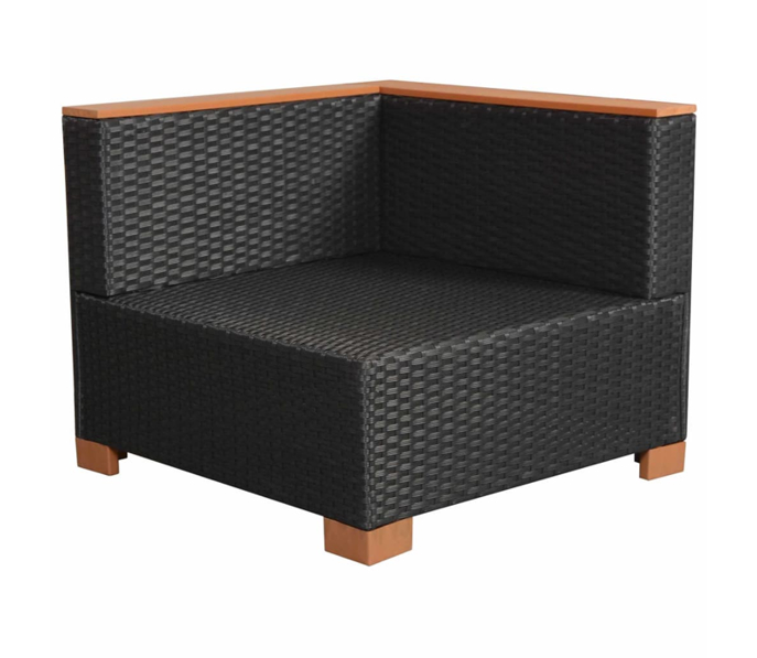 Set mobilier gradina/terasa/exterior 9 piese, vidaXL, Ratan, 69,5 x 69,5 x 57,5 cm, Negru/Maro 10
