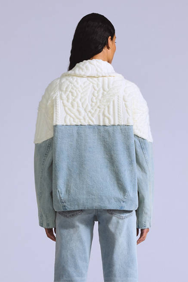 Levi's Blue Tab Aran Trucker Jacket In Blue