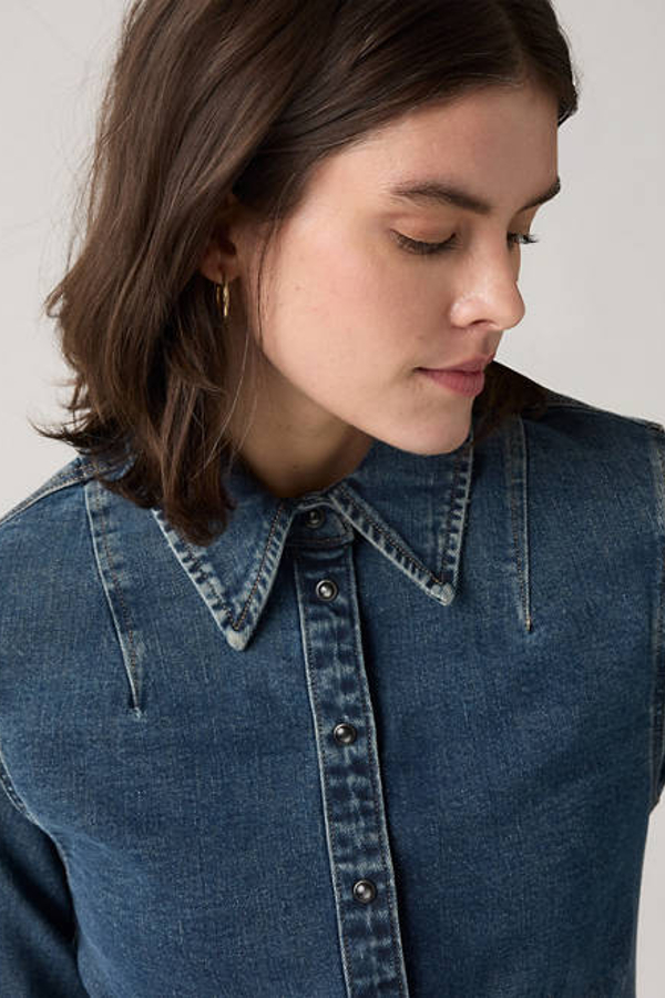 Levi's Long Sleeve Shaped Shirt In Blue