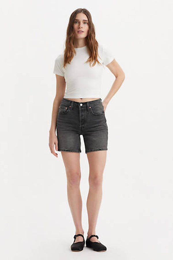 Levi's 501 Mid Thigh Shorts - Women's - 29 - Grey