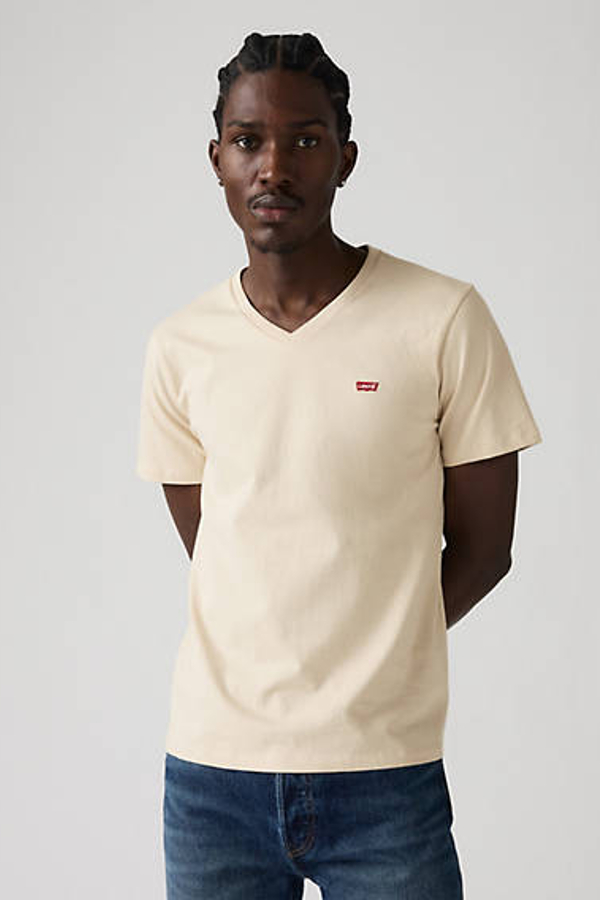 Levi's Original Housemark V Neck Tee - Men's - S - Neutral / Fog