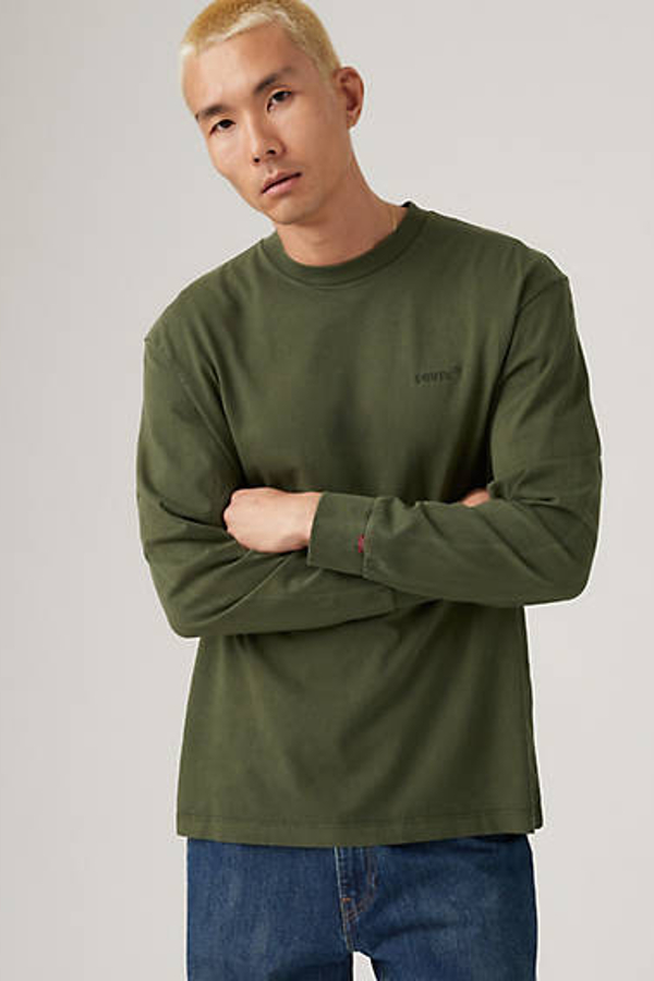 Levi's Long Sleeve Authentic Tee In Green