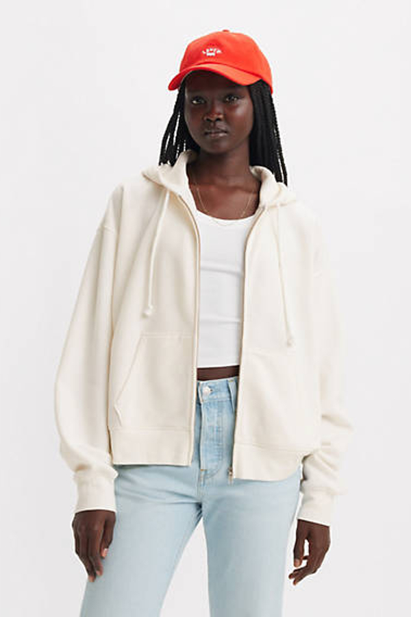 Levi's Everyday Zip Hoodie In White