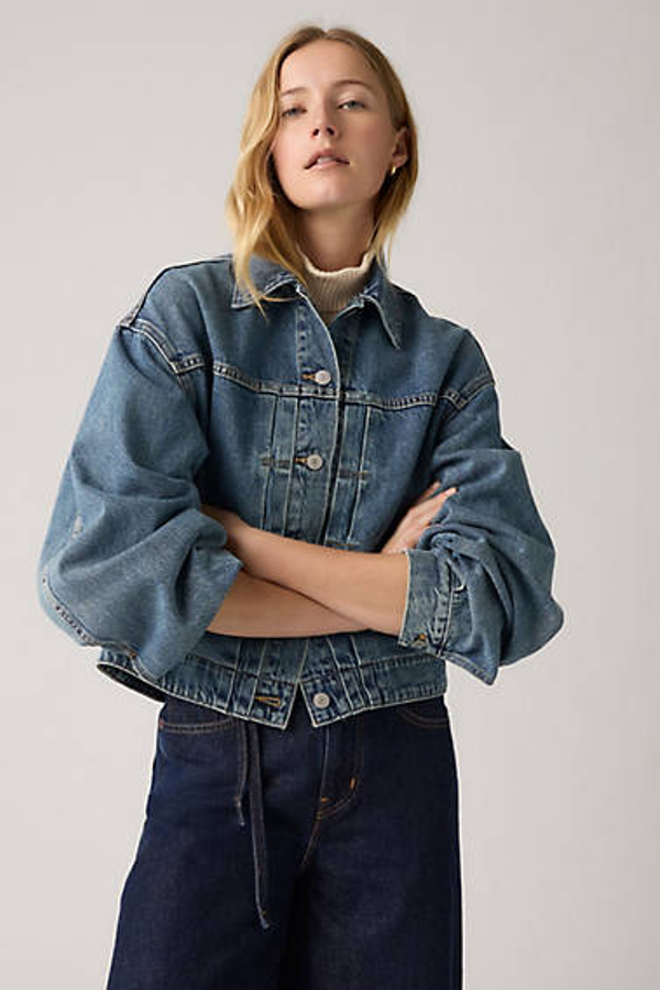 Levi's Balloon Sleeve Trucker Jacket - Women's - M - Blue