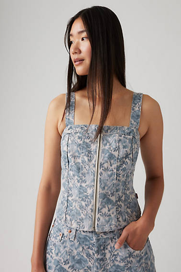 Levi's Sculpted Bustier Top - Women's - S - Blue