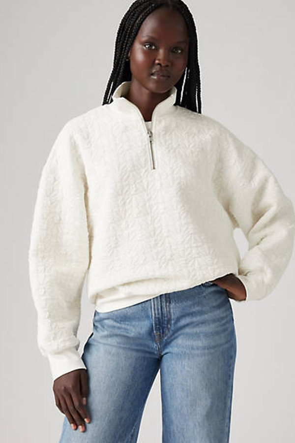 LEVI'S NAVARRO QUILTED 1/4 ZIP SWEATSHIRT