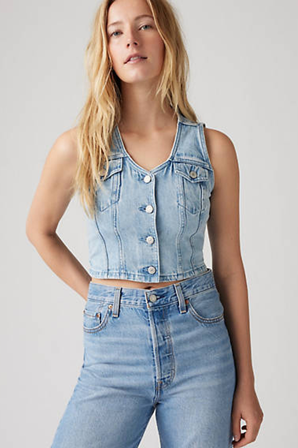 Levi's Bella Denim Corset - Women's - S - Blue