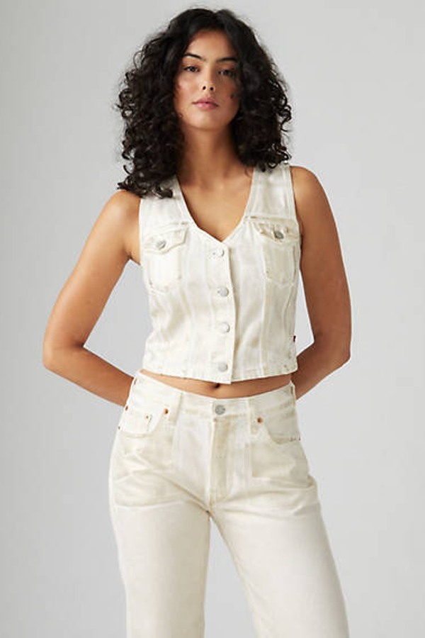 Levi's Bella Denim Corset - Women's - L - White