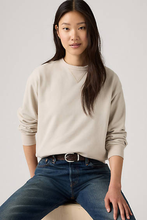 Levi's Heritage Crewneck Sweatshirt - Women's - S - Neutral / H225 Chateau Gray