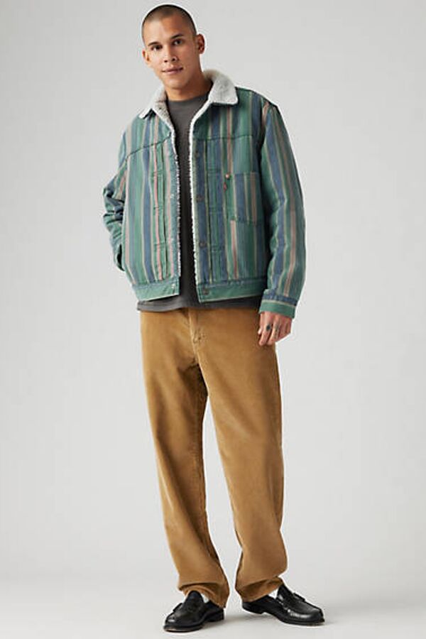 Levi's 568 Loose Straight Corduroy Trousers In Beige / Ermine Corduroy