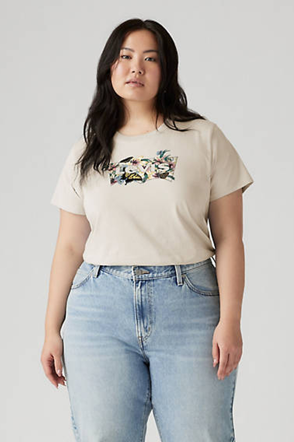 Levi's Perfect Logo Tee (plus Size) In Neutral