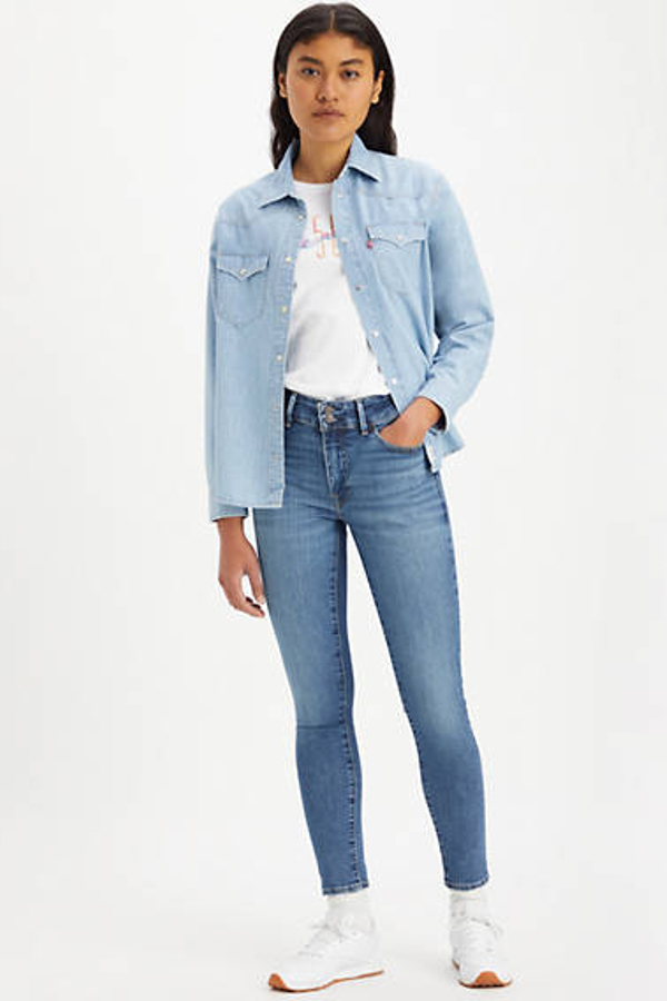 Levi's 711 Double Button Skinny Jeans - Women's - 23X30 - Blue