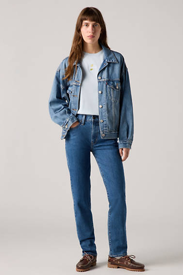 Levi's 724 High Rise Straight Jeans In Blue