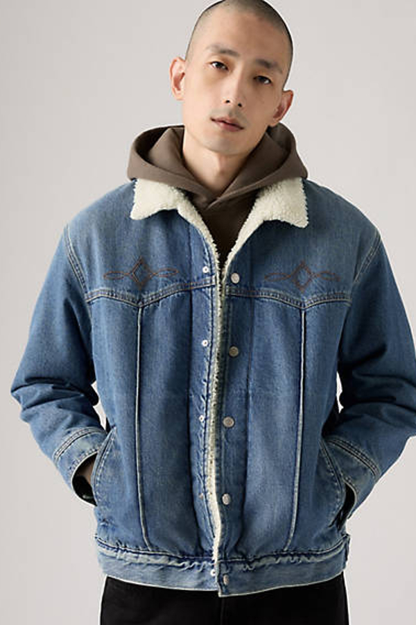 Levi's Levi S Denim Western Sherpa Trucker Jacket In Blue