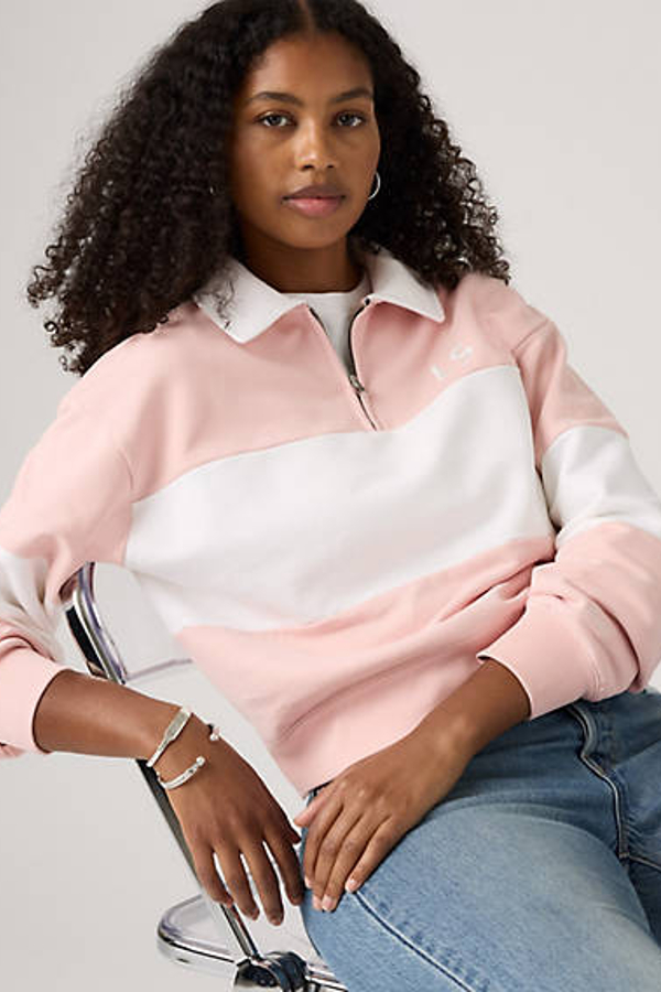 Levi's Graphic Banks Quarter Zip Sweatshirt - Women's - XS - White
