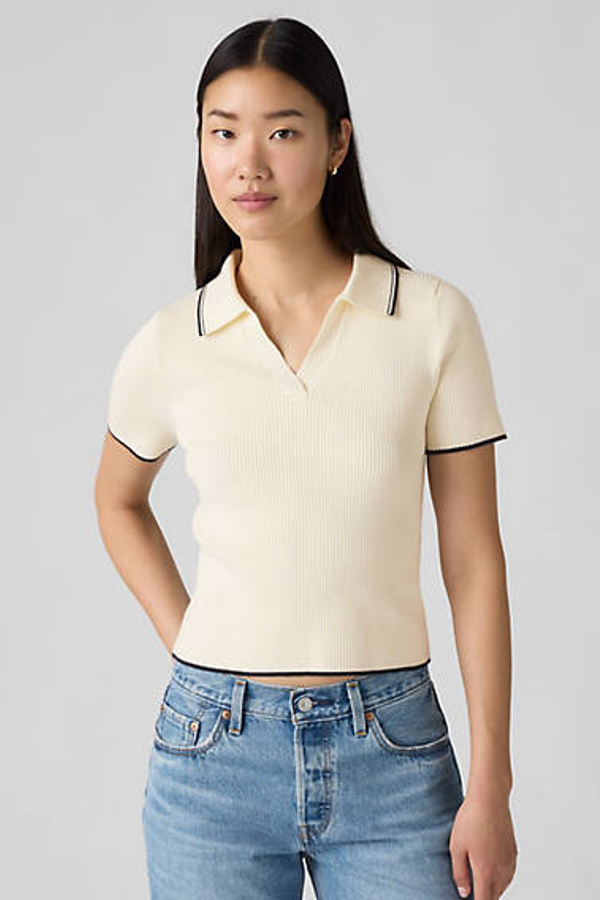 Levi's Faith Polo Sweater In White