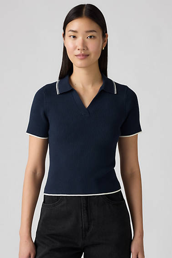 Levi's Faith Polo Sweater In Blue