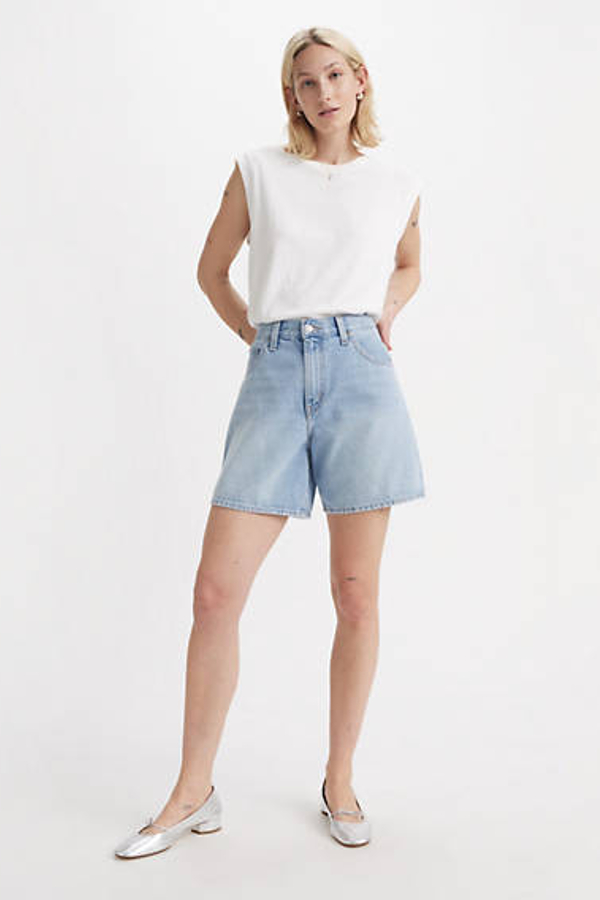 Levi's High Rise Baggy Shorts - Women's - 23 - Blue