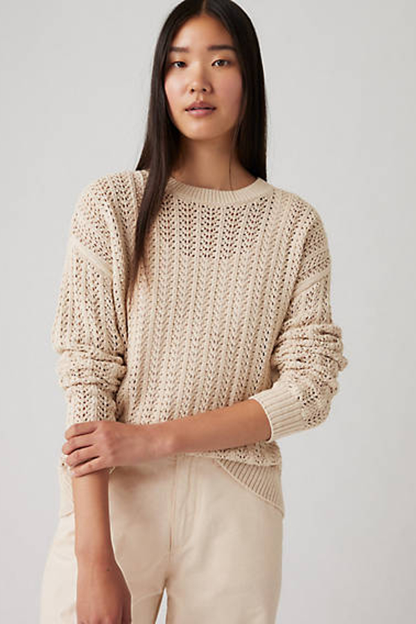 Levi's Sunrise Crochet Sweater - Women's - S - Beige / Oatmeal
