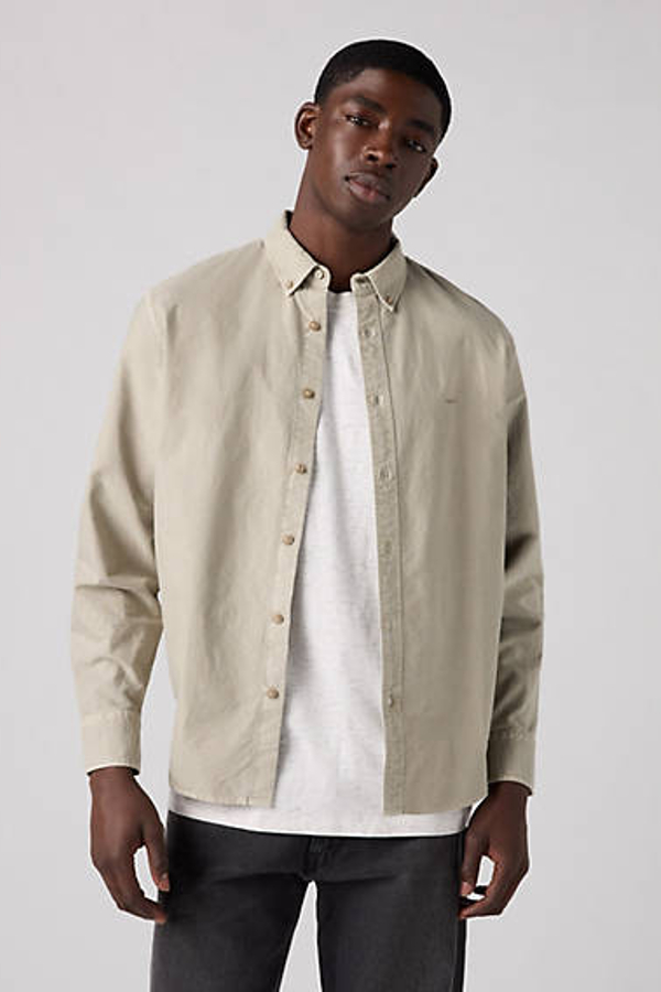Levi's Authentic Button Down Shirt - Men's - L - Khaki / Colby Vintage Khaki Garment Dye