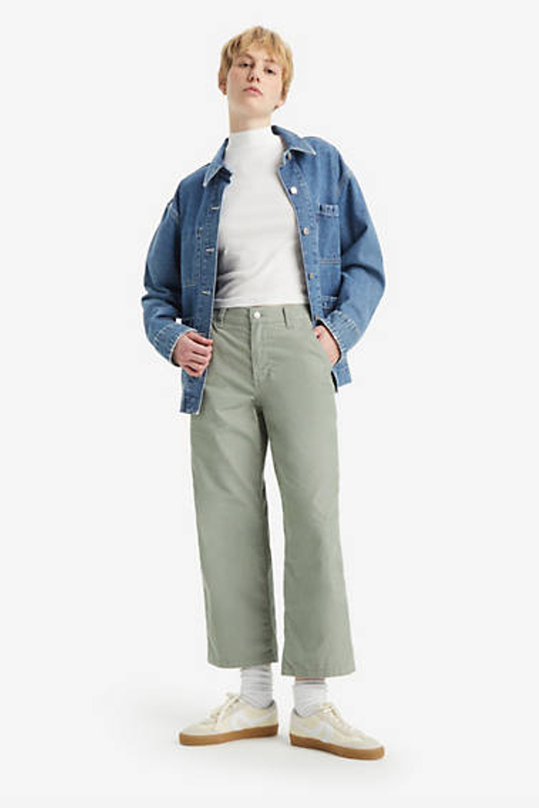 Levi's Lightweight Corduroy Baggy Carpenter Pants In Green