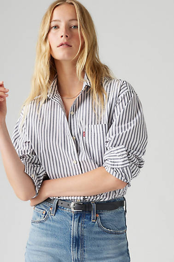 Levi's Harlie Boyfriend Shirt - Women's - S - Blue
