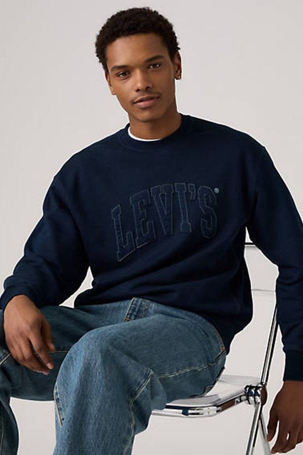 Levi's Standard Graphic Crewneck Sweatshirt In Blue