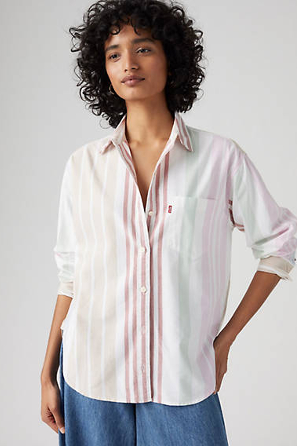 Levi's Harlie Boyfriend Shirt - Women's - S - Multi Colour / Agyness Stripe Picante