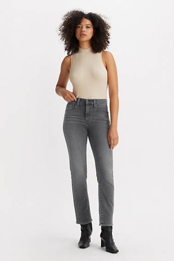 Levi's 724 High Rise Straight Jeans - Women's - 27X30 - Grey