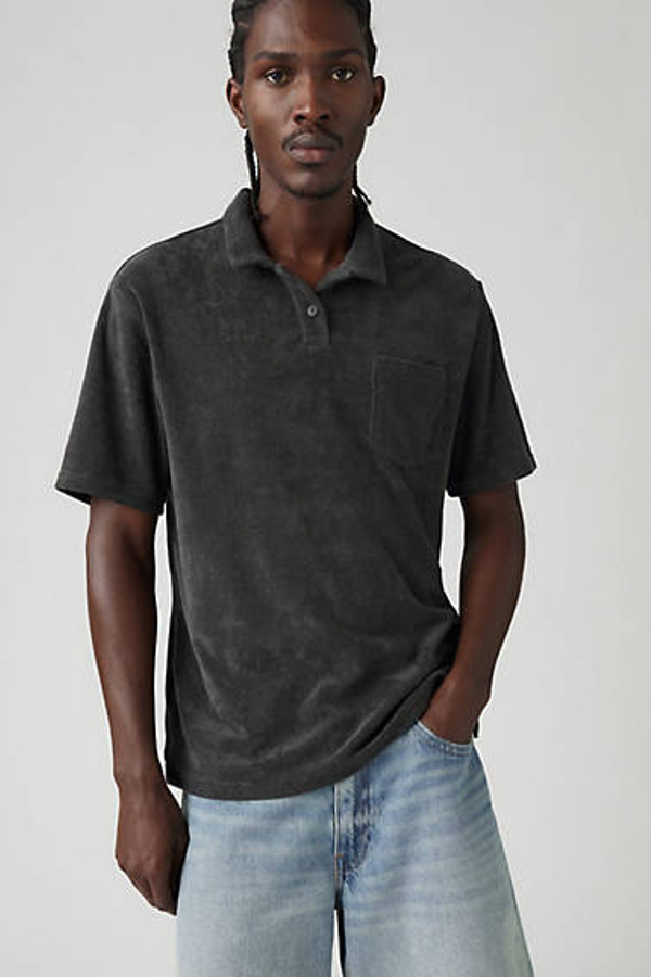 Levi's Terry Pocket Polo - Men's - XL - Black