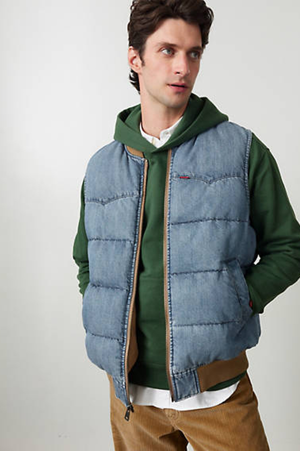 Levi's Western Super Puffer Vest In Blue