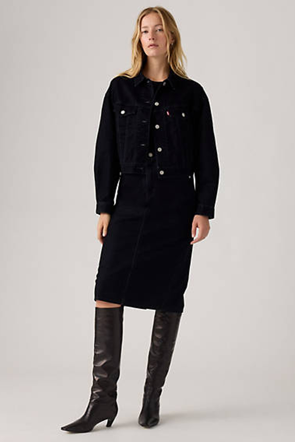 Levi's High Rise Back Slit Skirt In Multi
